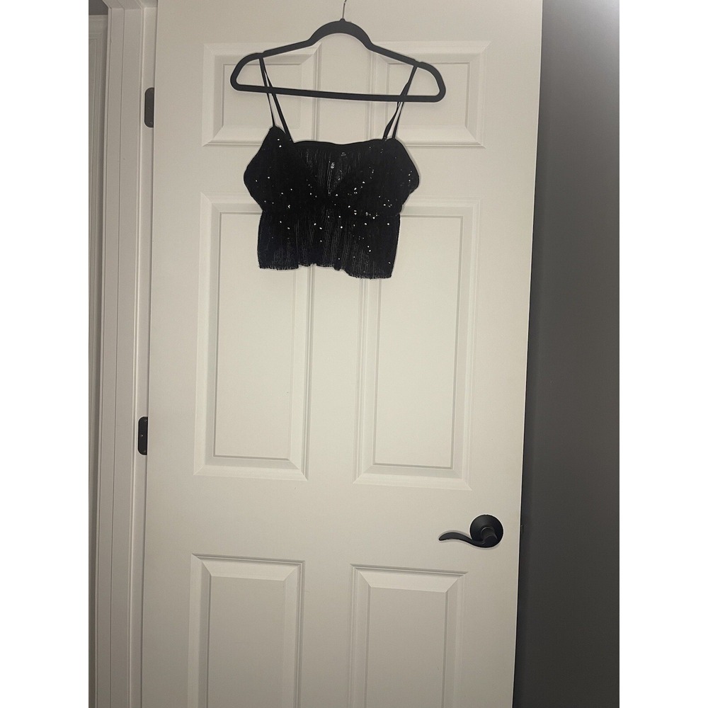 G  Sequin Embellished Camisole Crop Top Tank Top Large